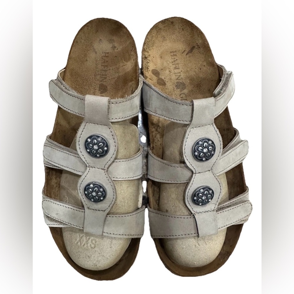 Haflinger Women's Leather Alice Sandals Summer Slides Open Toe‎ Size 10 US - Picture 2 of 8